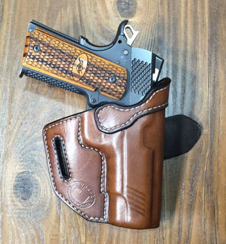 Custom Leather Holster for 1911 handgun pistol compact ultra government .45acp .45 colt kimber sig